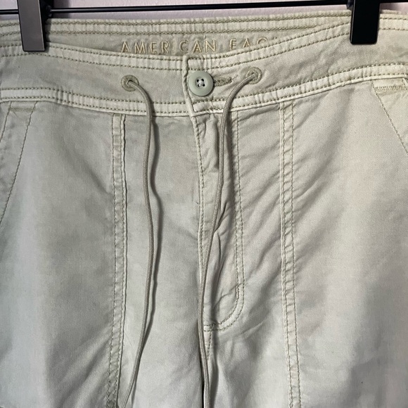 American Eagle Light Green Baggy Wide Leg Lyocell Pants Size 8 - Picture 3 of 12